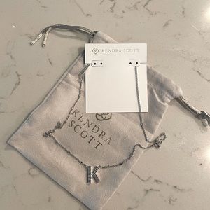 NWT Kendra Scott K Letter Pendant in Silver.